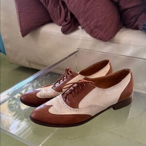 Vintage Brown and Cream Women's Oxford Shoes Ralph Lauren Women’s 7